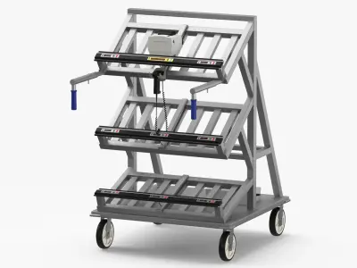 Automated Batch Picking Cart Empty and Full 3D model