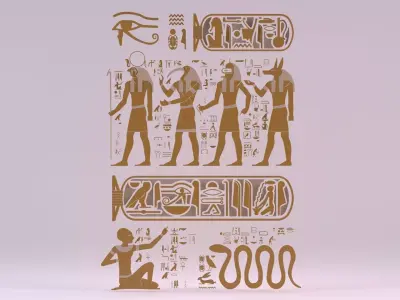 Egyptian Symbols - 037 Low-poly 3D model