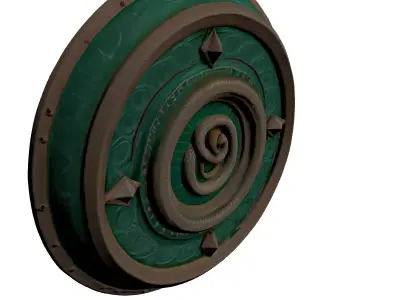 Mythical Serpent Shield Medallion 3D model