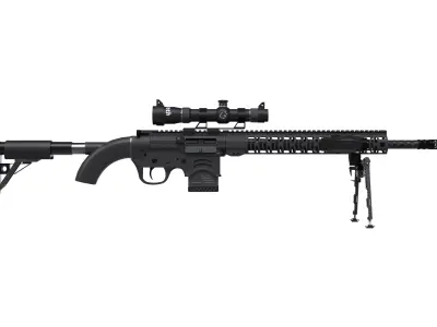 Sniper Rifle 1 Low-poly 3D model