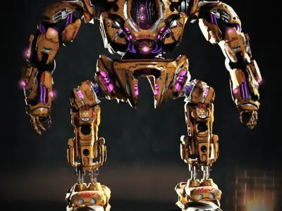 Military Mech Robot Photorealistic Low-poly 3D model