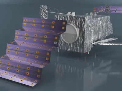 Weather Satellite with Solar Panels 3D model