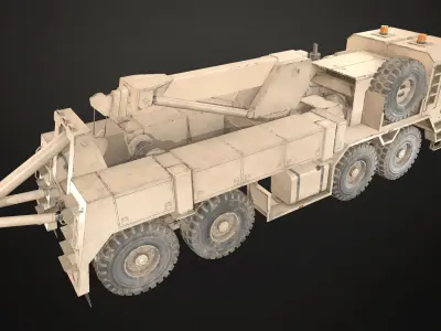 Heavy Military Truck V1 - Wrecker Low-poly 3D model