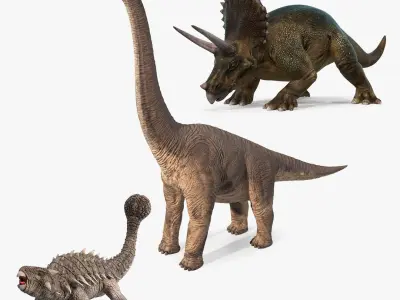 Herbivorous Dinosaurs Collection 3D model