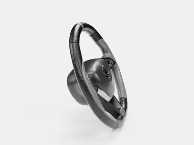 Black Cover Steering Wheel 3D model