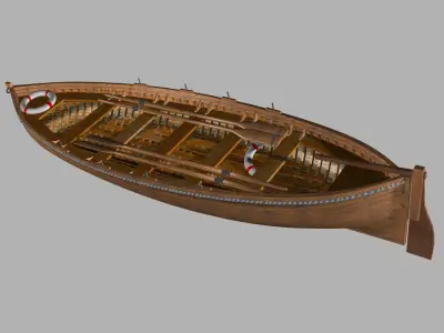 Life Boat XIX century Low-poly 3D model