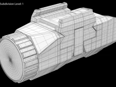 Pistol Flashlight Generic Low-poly 3D model