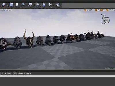 15 Helmets Game Ready Low-poly 3D model