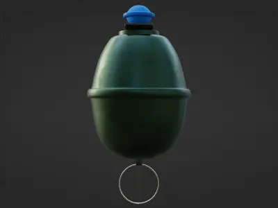 Eihandgranate M39 blue - made in Blender Low-poly 3D model