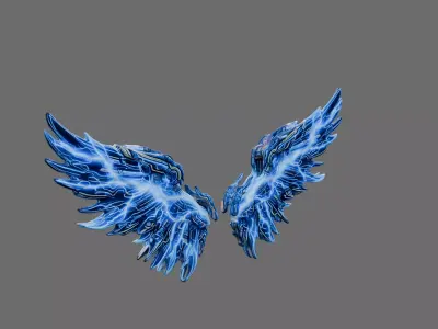 Stormforged Wings 3D Model - Sci-Fi Mech Lightning Game Asset Low-poly 3D model