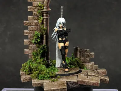 A2 - Nier Automata - 32mm Scale Miniature 3D print model