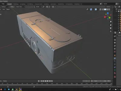 Sci-Fi Box Low-poly 3D model 6