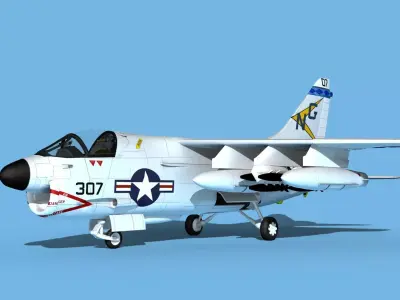 Chance Vought A-7D Corsair V020 USNMax 3D model