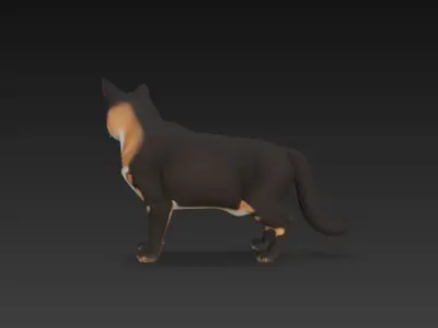 Cat Realistic 3D Model - Low Poly Realistic  Low-poly 3D model