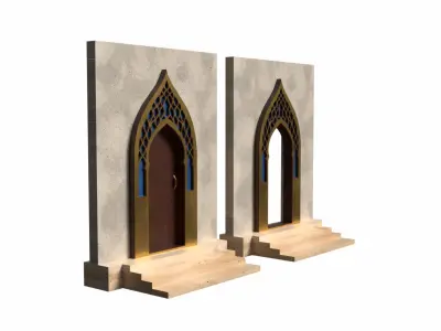 Mughal Inspired Door and Archway Set Low-poly 3D model