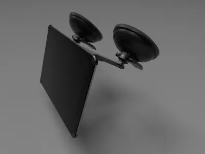 Aircraft Electronic Flight Bag EFB     Tablet with suction mount Low-poly 3D model