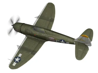 Republic P-47D Thunderbolt - Miss Mutt II 3D model