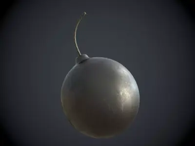 Black Cartoon Bomb 3D model