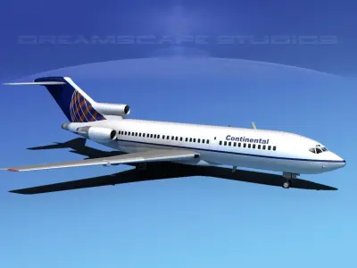 Boeing 727-100 Continental 2 3D model