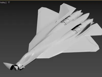 SU-57 Felon M with Stealth Nozzles Low-poly 3D model