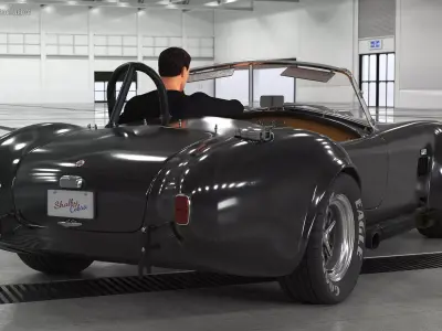 Man Driving Shelby Cobra 1965 3D model