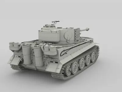 T34-85 Tiger Tank Late Pack with Interior 3D model