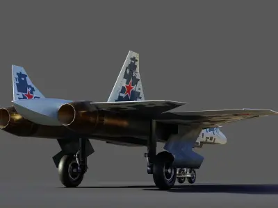 Sukhoi Su-57 Low-poly 3D model