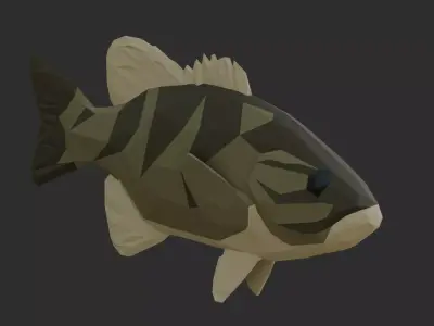 Low Poly Smallmouth Bass Low-poly 3D model
