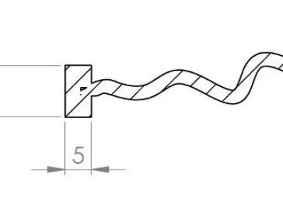 Short cable 3D model