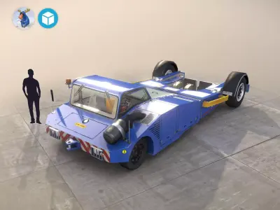 Towbarless Aircraft Tractors LTD TPX-200-S blue Low-poly 3D model