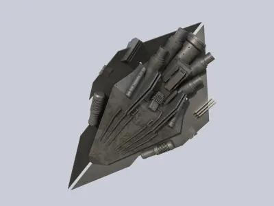 Alien ship Low-poly 3D model