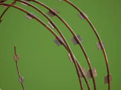 Barbed Wire Kit Low-poly 3D model