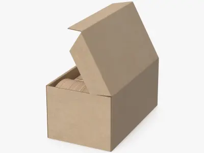 Wooden Spoons in a Box Mockup 3D model