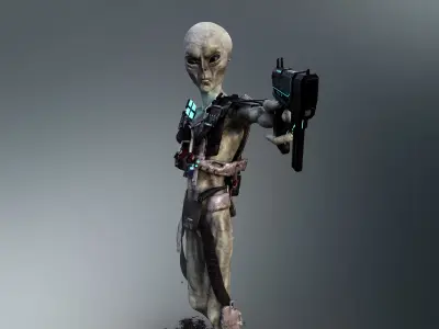 Sci Fi Alien Low-poly 3D model