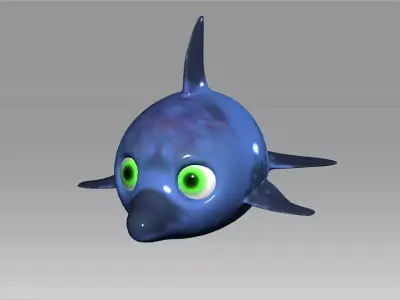 Cartoon Dolphin toy Low-poly 3D model