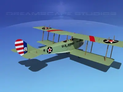 Curtiss JN-2 Jenny US Army 3D model