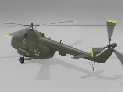 Mil mi 8 low poly animated Low-poly 3D model