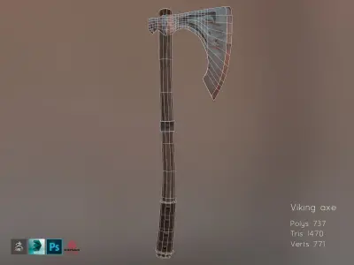 Viking Axe Low-poly 3D model 42