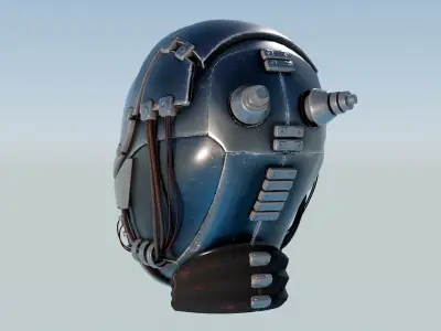 Helmet - Space Mask T2 Low-poly 3D model