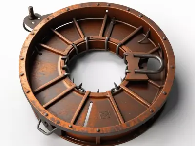 Rusty Industrial Submarine Mine 3D model