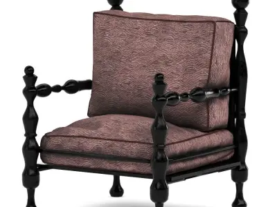Chair with cushion and legs Free 3D model