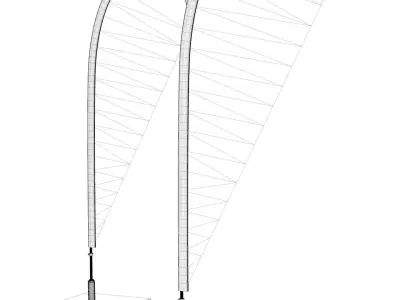 Beachflag two feather flags 3D model