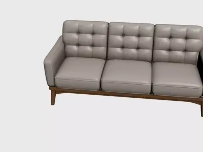 Modern Straight Sofa Premium Upholstered Seating for Interior 04 Free 3D model