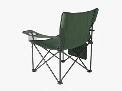 Camping Chair Green Low-poly 3D model