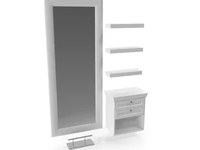 Barber Work Place A 3D model