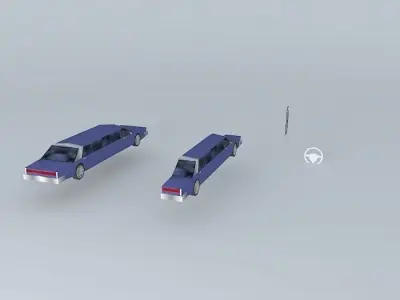 Limousine retrofuturistic idea project Free 3D model