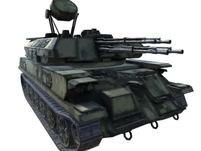 Low Poly ZSU 23-4 Shilka Low-poly 3D model