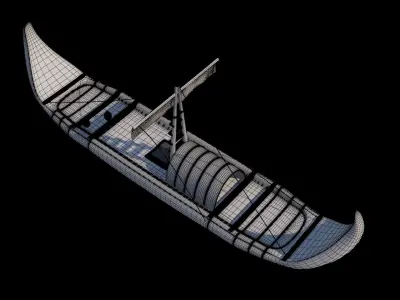 Canoe viking boat 3D model