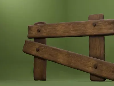 Wooden Fence Free 3D model buy