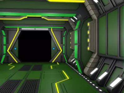 Sci Fi Corridor Futuristic  3D model